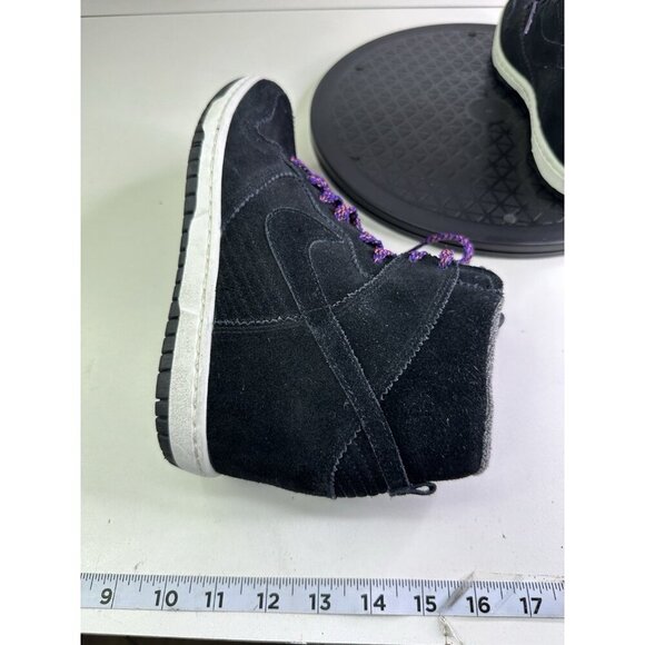 Nike Dunk Sky Hi 528899-014 Hidden Wedge Heel Black Suede Shoes Womens Size 8.5 - Picture 7 of 10
